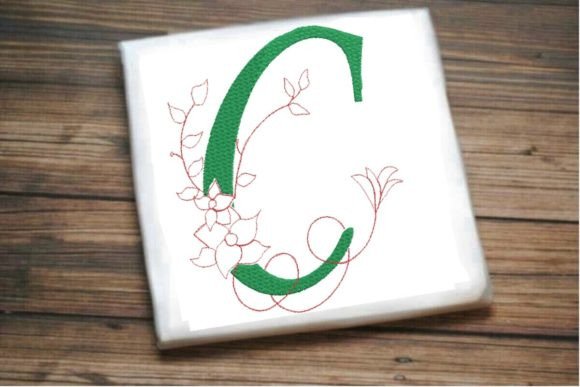 C Letter Vine Monogram Flower Review for Designers