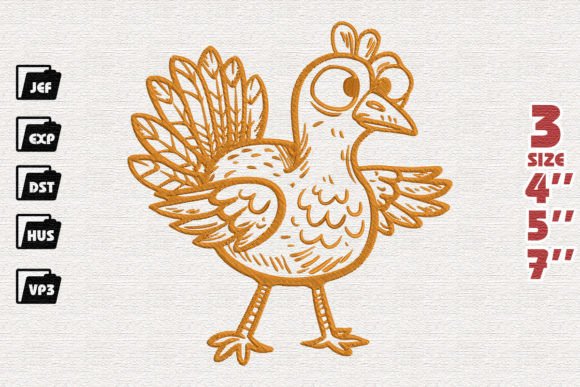 Cute Cartoon Turkey: A Festive Embroidery Review